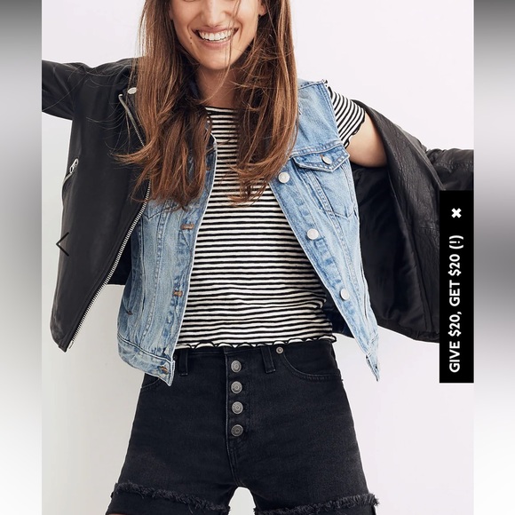 NWT Madewell High-Rise Denim Boyshorts in Faded Black: Button-Through Edition - Picture 3 of 7